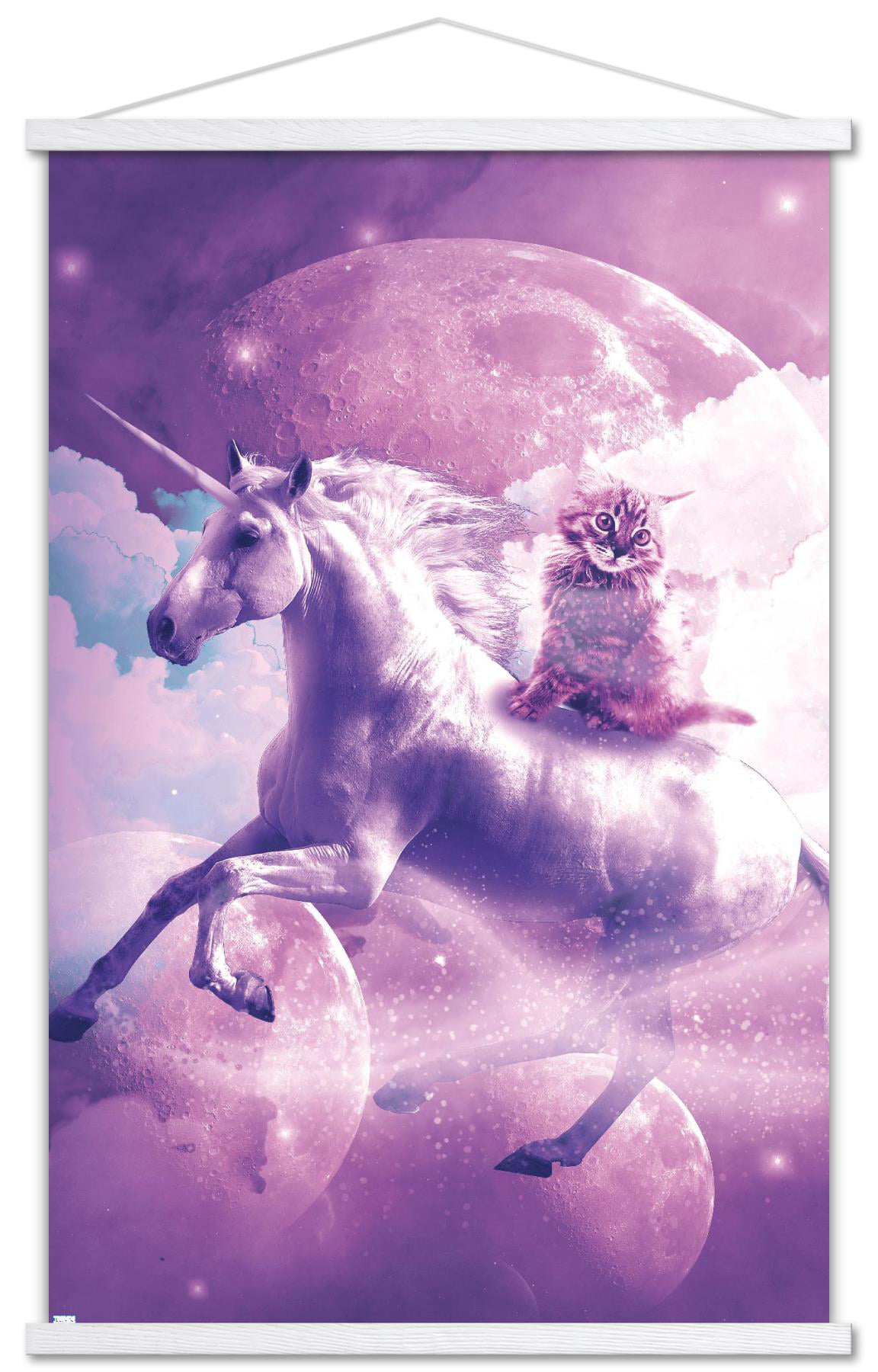 RoseArt Fuzzy Posters 2001 “Sunshine” Unicorn Castle Stars Planets Rainbow  Moon.