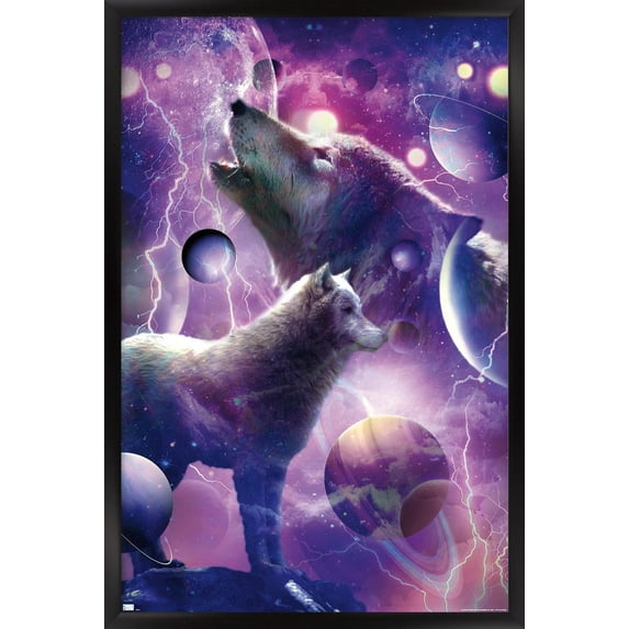 James Booker - Space Wolves Howling Wall Poster, 14.725" x 22.375" Framed
