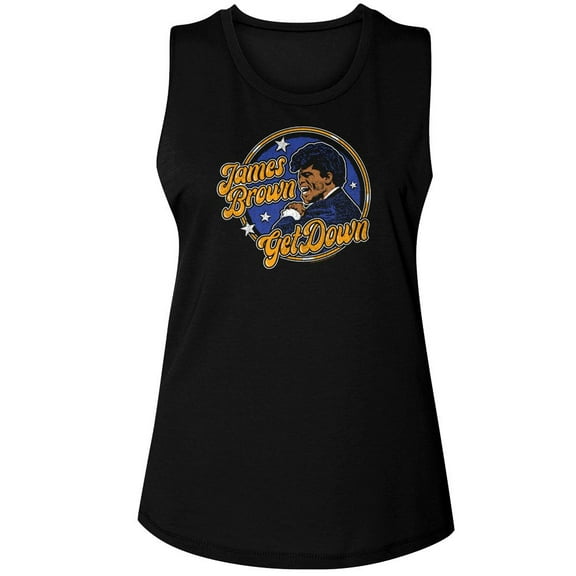 James Brown Get Down Circle Black Women's Muscle Tank Top