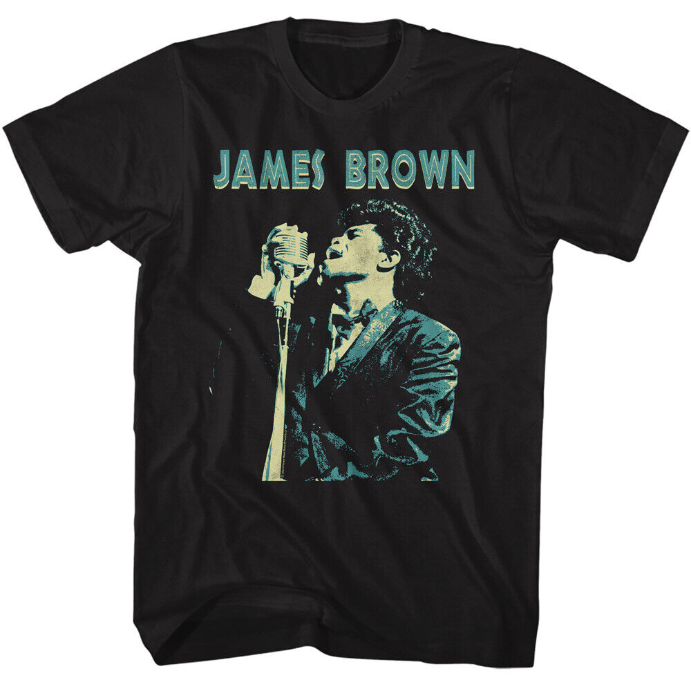 James Brown Men's T Shirt Godfather of Soul Music Sing James Sing Black