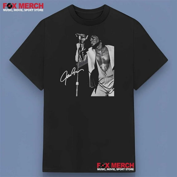 James Brown Music Signature Shirt ,Black Color,Size L