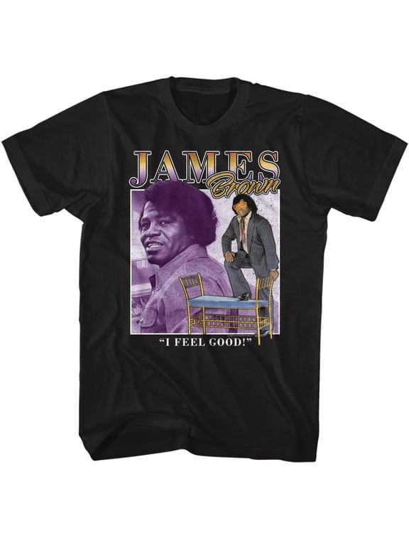 James Brown Two Pic Square Black T-Shirt