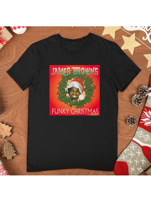 James Brown's Funky Black Christmas Classic Look Suited To Relaxed Moments And Casual Events T-Shirt, Size S-5XL