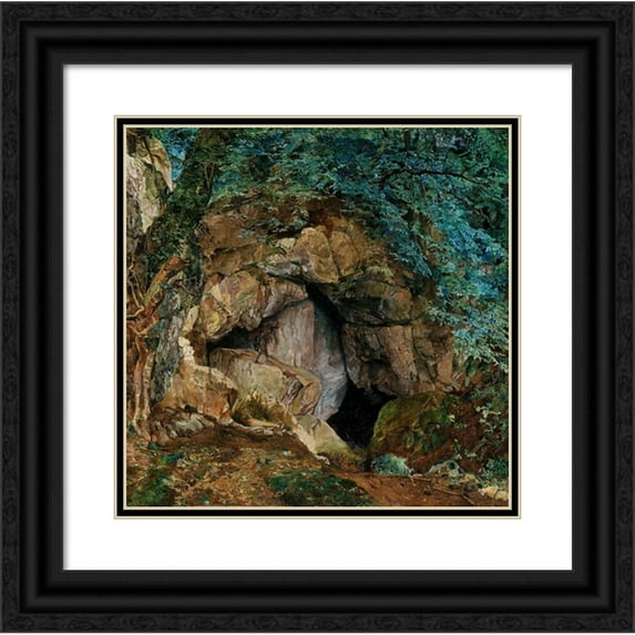 James Campbell 15x15 Black Ornate Wood Framed Double Matted Museum Art Print Titled - The Dragon's Den