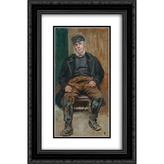 James Charles 2x Matted 16x24 Black Ornate Framed Art Print 'A Staithes Fisherman'