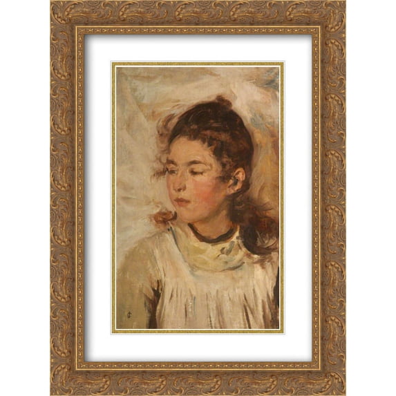 James Charles 2x Matted 18x24 Gold Ornate Framed Art Print 'Portrait of the Artist's Daughter'