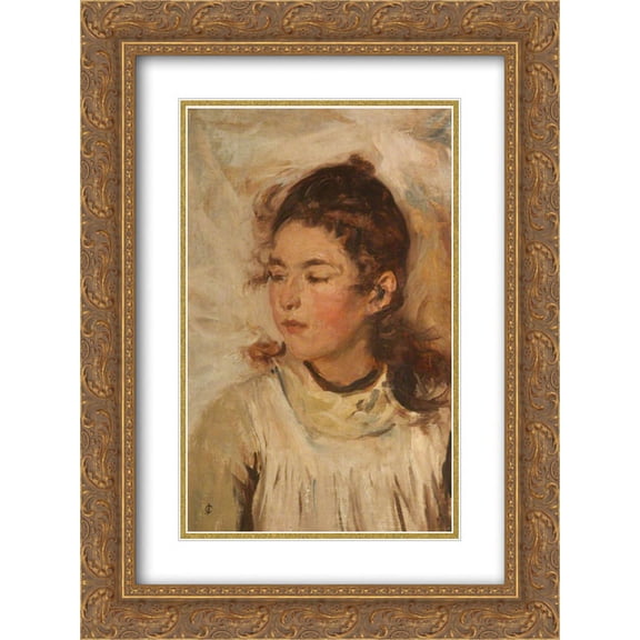 James Charles 2x Matted 18x24 Gold Ornate Framed Art Print 'Portrait of the Artist's Daughter'
