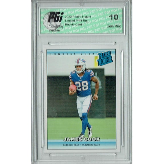 James Cook 2022 Donruss Rated Rookie #RR22 1/4094 Made! Rookie Card PGI 10
