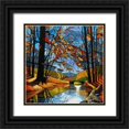 thumbnail image 1 of James, David 12x12 Black Ornate Wood Framed with Double Matting Museum Art Print Titled - Autumn Stream, 1 of 4
