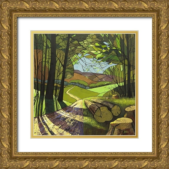 James, David 12x12 Gold Ornate Wood Framed with Double Matting Museum Art Print Titled - Spring Sunshine
