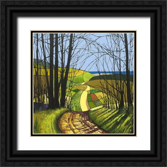 James, David 20x20 Black Ornate Wood Framed with Double Matting Museum Art Print Titled - Sea Lane