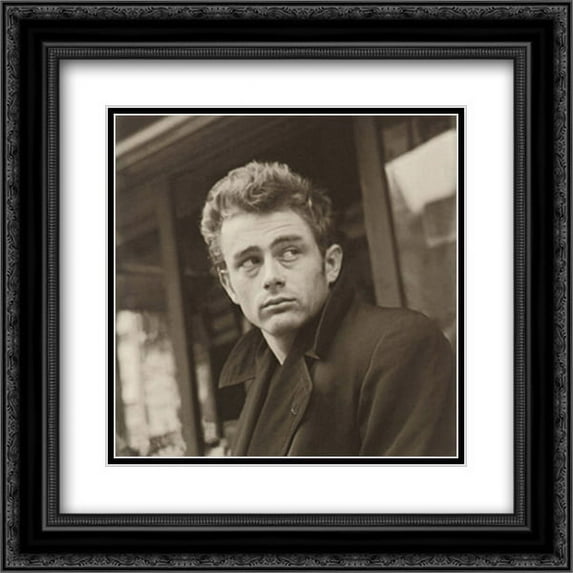 James Dean 2x Matted 24x20 Black Ornate Framed Art Print by Roy Schatt