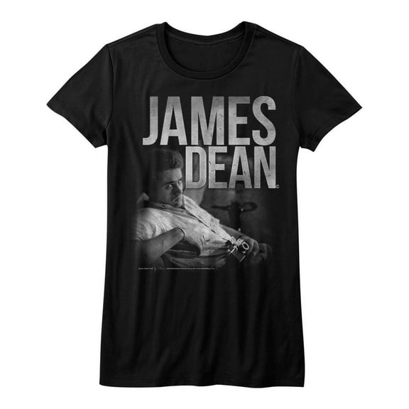 James Dean Black Junior Women's T-Shirt