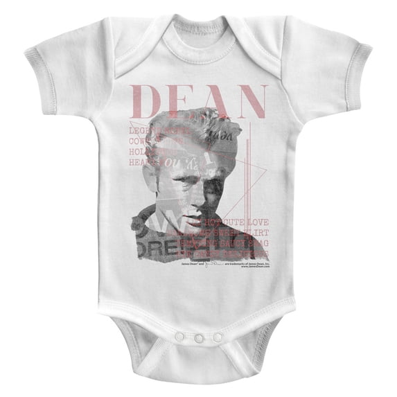 James Dean Faded Dean White Baby Romper