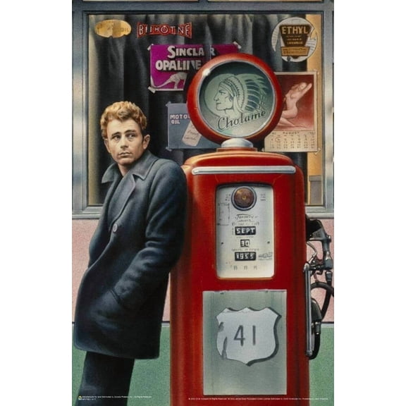 James Dean - Gas Pump by Chris Consani Mini Poster 11" x 17"