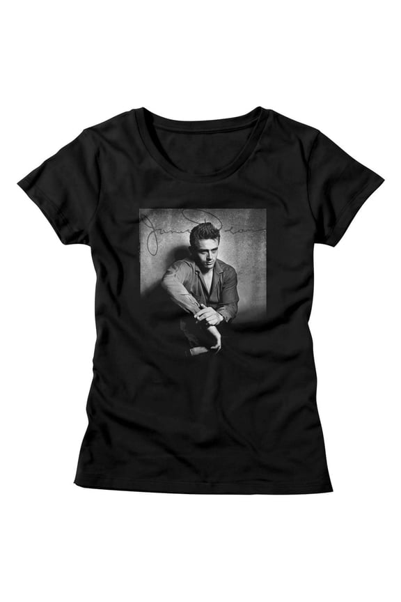 James Dean He's Dark N Stuff Black Junior Women's T-Shirt