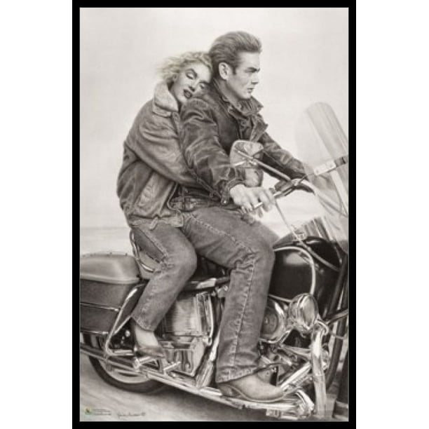 Poster Marilyn Monroe Et James Dean 40x30 Cm - Impression Vintage Sur Papier Couché Sans Cadre