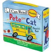 JAMES DEAN Pete the Cat 12-Book Phonics Fun!: A Box of 12 Mini-Books Featuring Short and Long Vowel Sounds (Paperback)