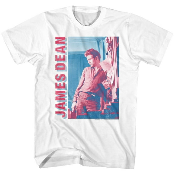 James Dean Red And Blue White Adult T-Shirt