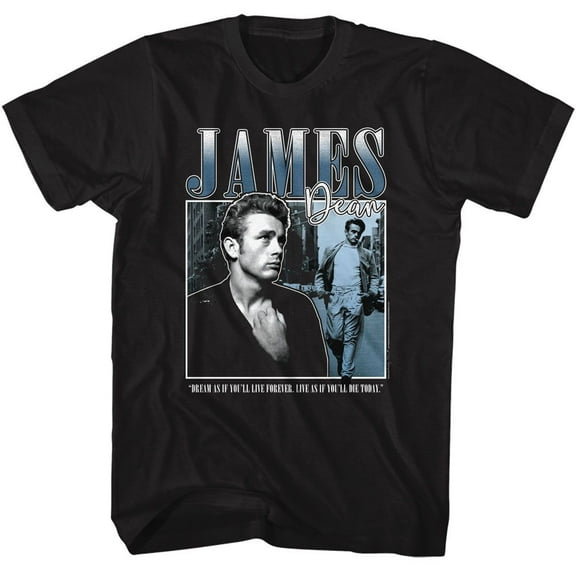 James Dean Square Black Adult T-Shirt
