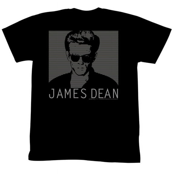 James Dean Striped Up Dean Black Adult T-Shirt
