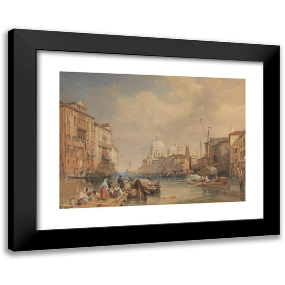 James Duffield Harding 14x11 Black Modern Framed Museum Art Print Titled - The Grand Canal, Venice (1835)