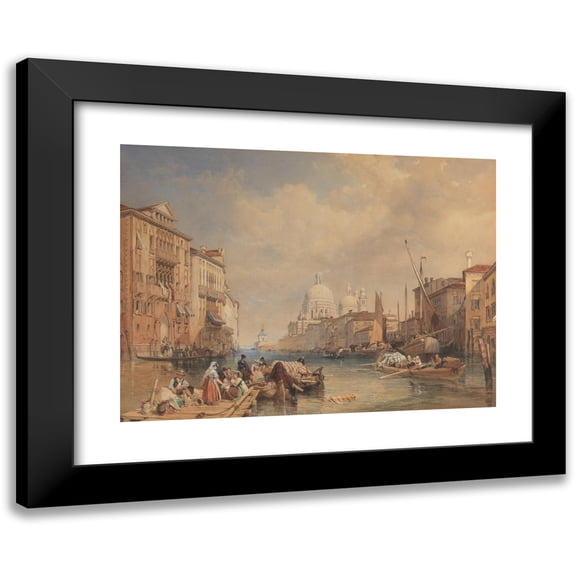James Duffield Harding 24x19 Black Modern Framed Museum Art Print Titled - The Grand Canal, Venice (1835)