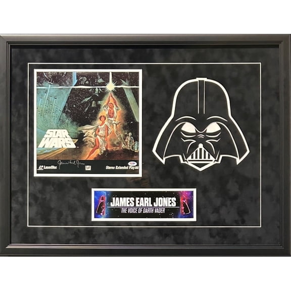 James Earl Jones Signed Framed Star Wars Laser Disc PSA X60679 Darth Vader