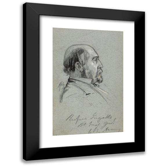 James Edward Kelly 13x18 Black Modern Framed Museum Art Print Titled - Major General Rufus Ingalls