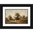 thumbnail image 1 of James Edwin Meadows 18x13 Black Ornate Wood Framed Double Matted Museum Art Print Titled - Sussex Landscape (Rural Scene with Hay Cart) (1884), 1 of 5