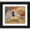 thumbnail image 1 of James Ensor 17x15 Black Ornate Wood Framed Double Matted Museum Art Print Titled - Blue Bottles and Chicken (Around 1925), 1 of 5