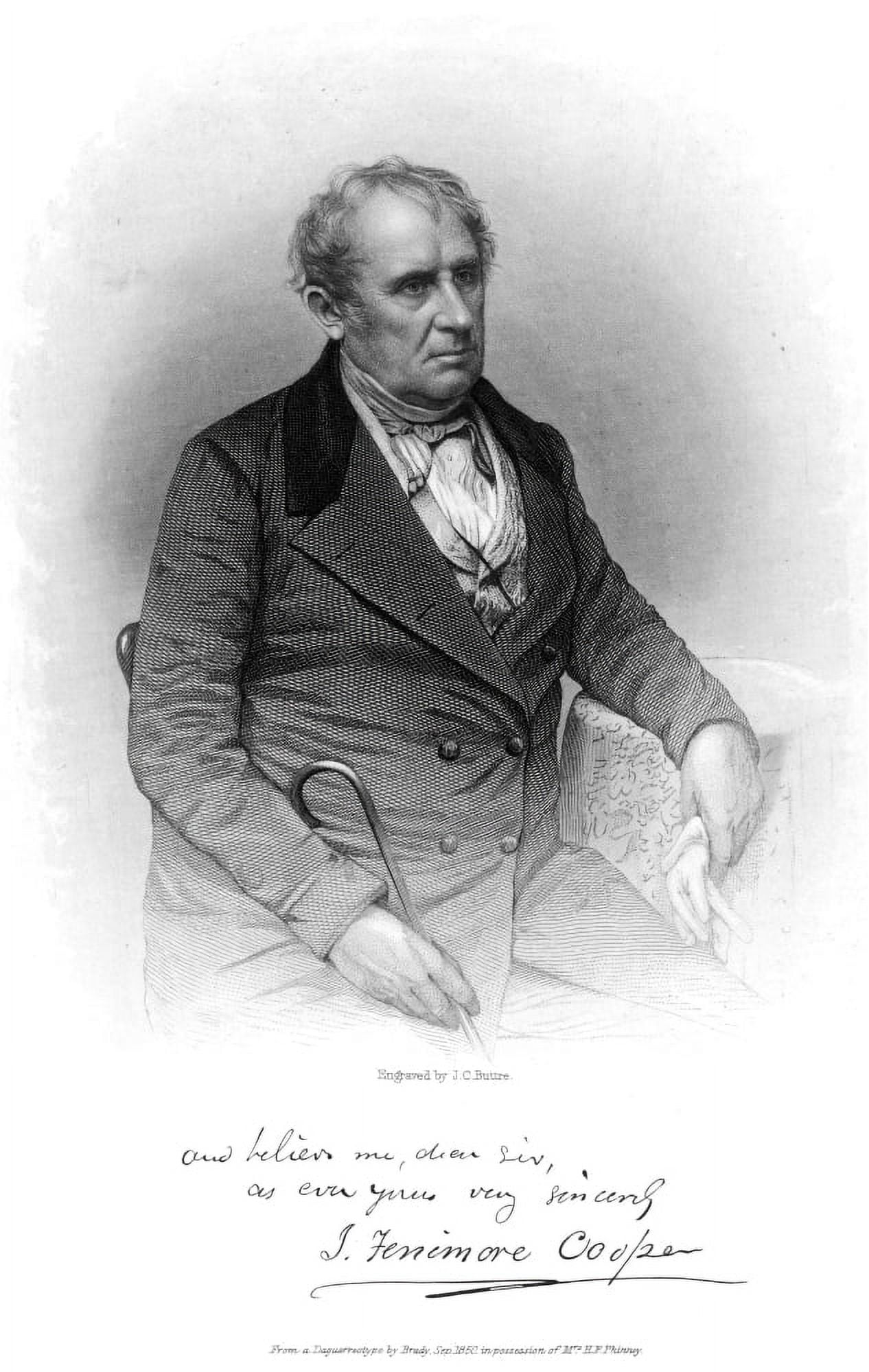 James Fenimore Cooper /N(17891851). American Novelist. Steel Engraving