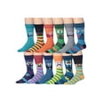 thumbnail image 1 of James Fiallo Mens 12-Pairs Funny Funky Crazy Novelty Colorful Patterned Dress Socks M182-12, 1 of 6