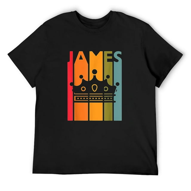 James Gift Idea for Boys Men Retro First Name Vintage James TShirt Black Medium