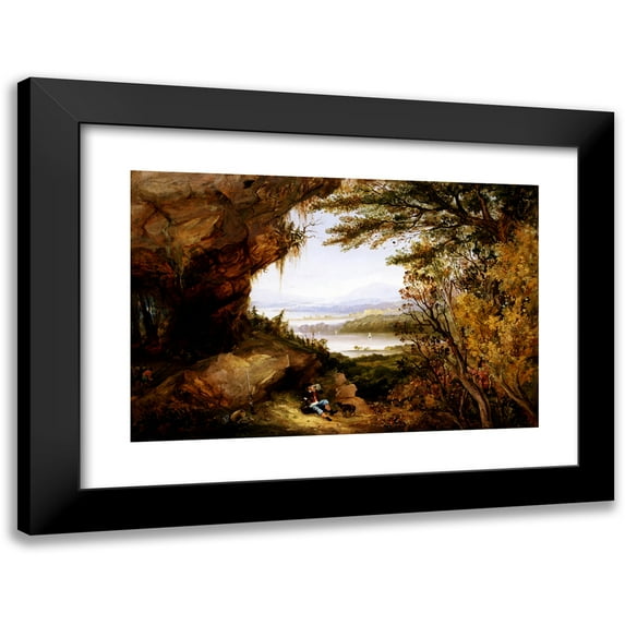 James Hamilton 24x17 Black Modern Framed Museum Art Print Titled - Scene on the Hudson (Rip Van Winkle)