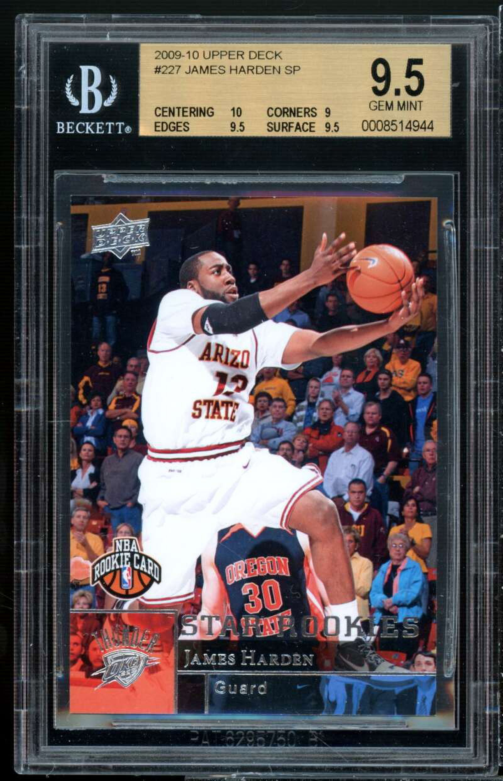 James Harden Rookie Card 2009-10 Upper Deck #227 BGS 9.5 (10
