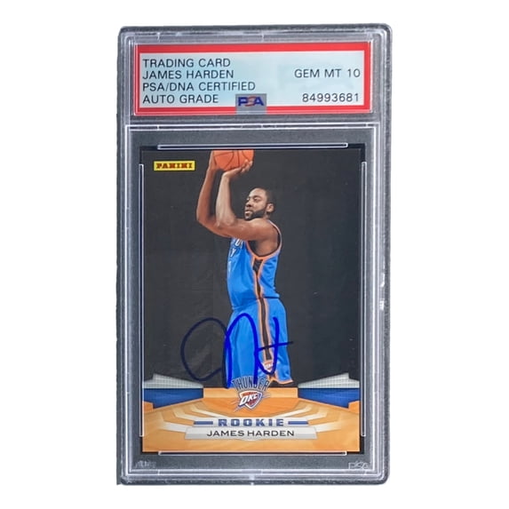 James Harden Signed Slabbed 2009 Panini #353 Rookie Card PSA/DNA Gem MT 10