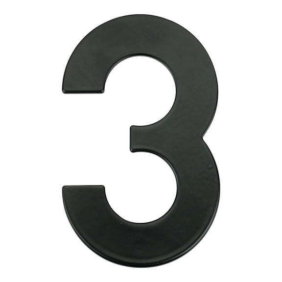James Hardware NT-6 6-Inch Steel House Number "3", Matte Black, Modern Sans Font