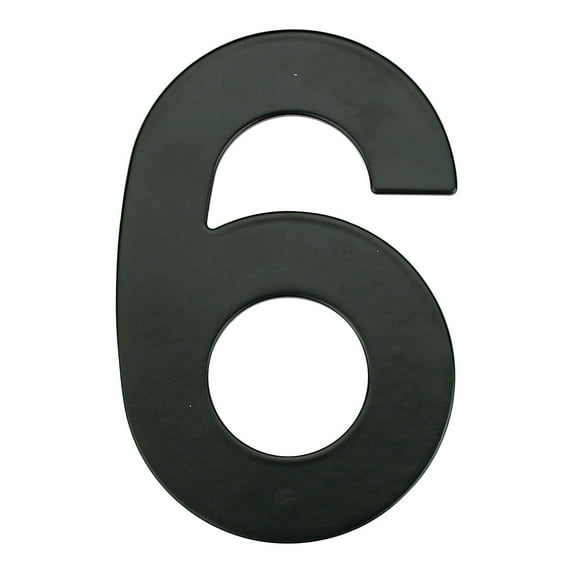 James Hardware NT-6 6-Inch Steel House Number "6", Matte Black, Modern Sans Font