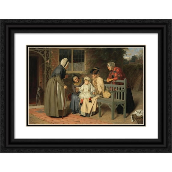 James Hayllar 18x13 Black Ornate Wood Framed Double Matted Museum Art Print Titled - The Center of Attraction