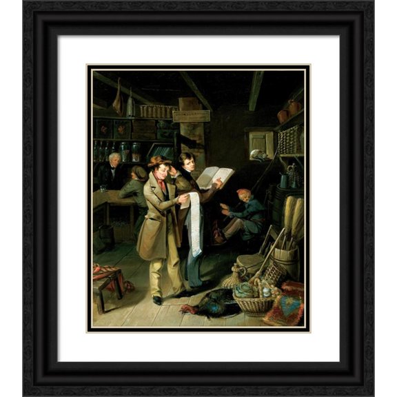 James Henry Beard 20x23 Black Ornate Framed Double Matted Museum Art Print Titled: The Long Bill (1840)
