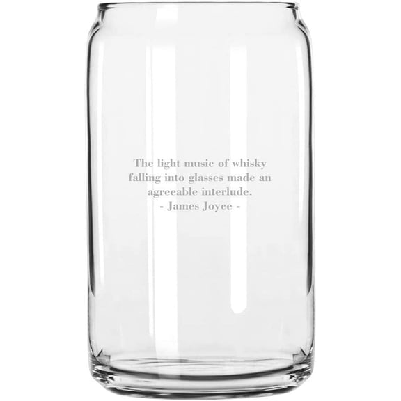 James Joyce Quotes By Some of The Greats! Etched 16oz Libbey Can Glass