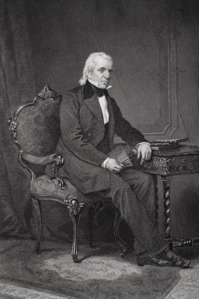James Knox Polk 1795 To 1849 11Th President Of The United States 1845 To 1849 From Painting By Alonzo Chappel Canvas Art - Ken Welsh Design Pics (11 x 17)