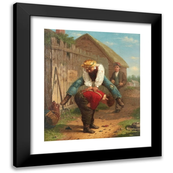 James L. Dick 15x17 Black Modern Framed Museum Art Print Titled - Leap Frog (1866)