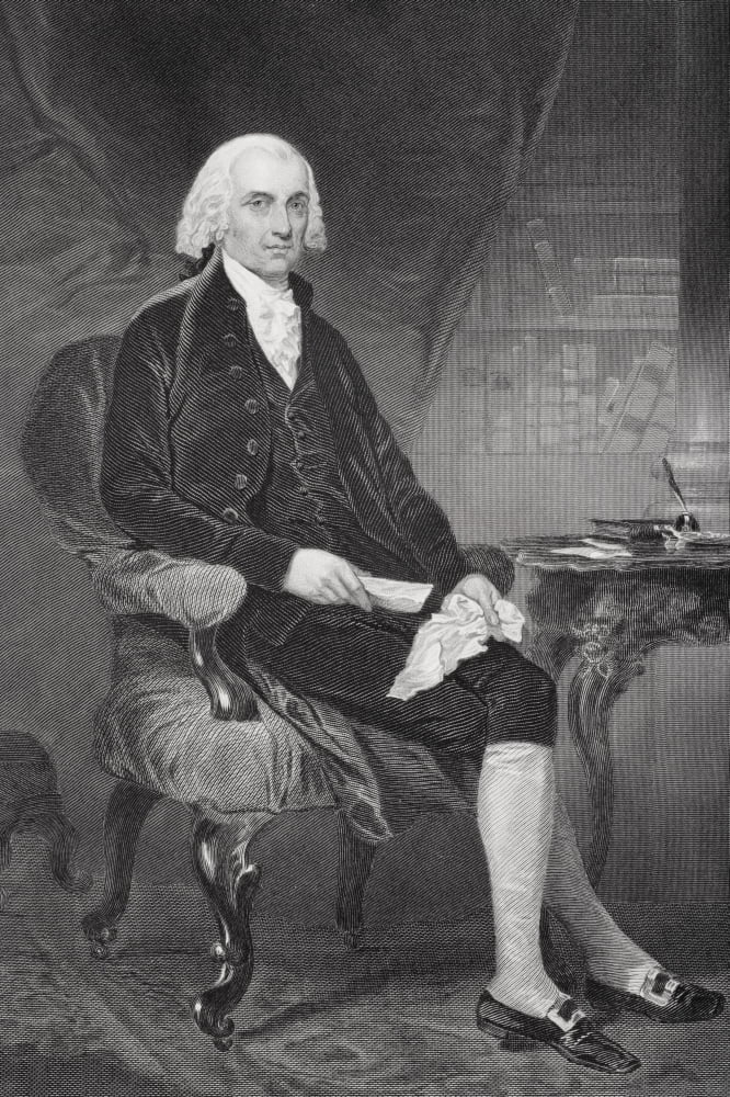 James Madison 1751-1836 Fourth President Of The United States 180917 From Painting By Alonzo Chappel Canvas Art - Ken Welsh Design Pics (11 x 17)