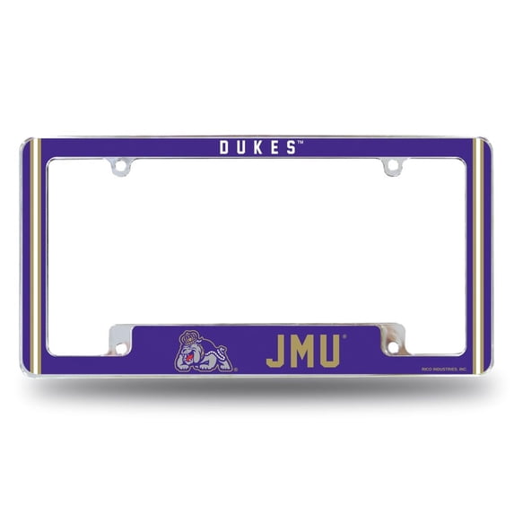 James-Madison Duke's Chrome Metal License Plate Frame with Full Frame Team Color Graphics