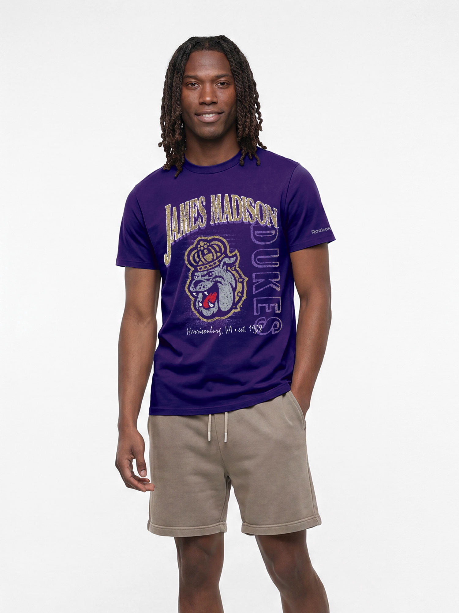 James Madison Dukes Reebok Mens Crew Neck Short Sleeve T-Shirt