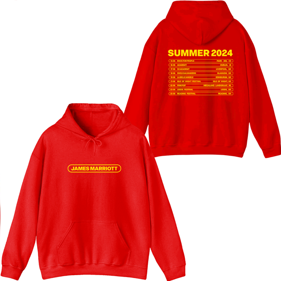 James Marriott Merch 2024 Tour Hoodie Graphic Hoodies Unisex Men Women Long Sleeve Pullover Tops