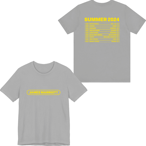 James Marriott Merch 2024 Tour T-shirt Unisex Men Women Shirt Short Sleeve Casual Graphic Tee