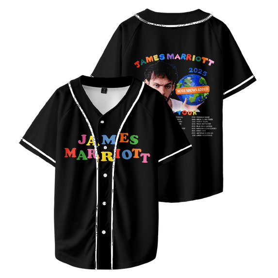 James Marriott Merch 2025 Tour Baseball Shirt Unisex T-Shirt Short Sleeve Casual Shirts